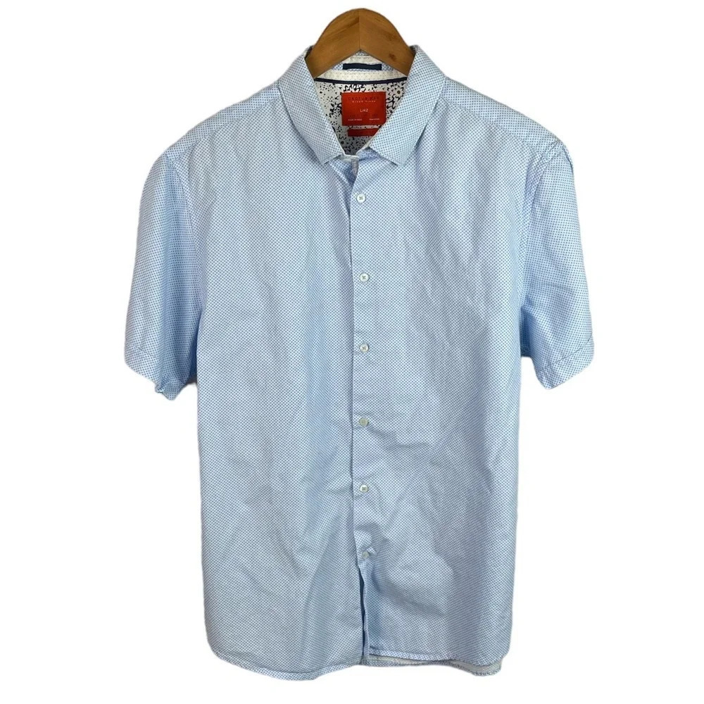 BF1057 Mens Cactus Man Ricky Singh Slim Fit Button Down Shirt L